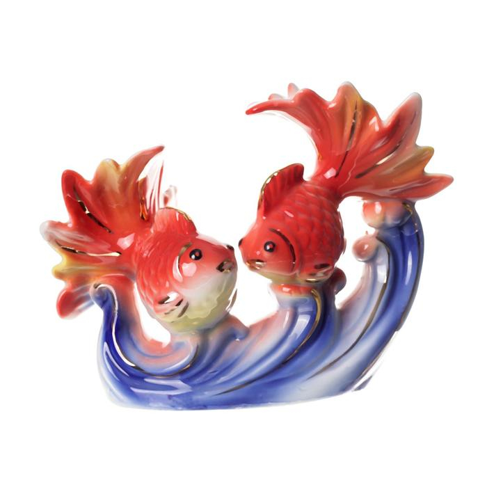 Сувенир керамика Сувенир керамика "Золотые рыбки в море" 11х13,5х7 см