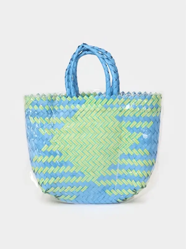 Сумка плетёная, 30&times;10&times;33 см, пластик, голубая