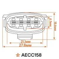 Разъём 4 pin с проводами для катушки зажигания Ford Kuga; Volvo XC60, XC90
