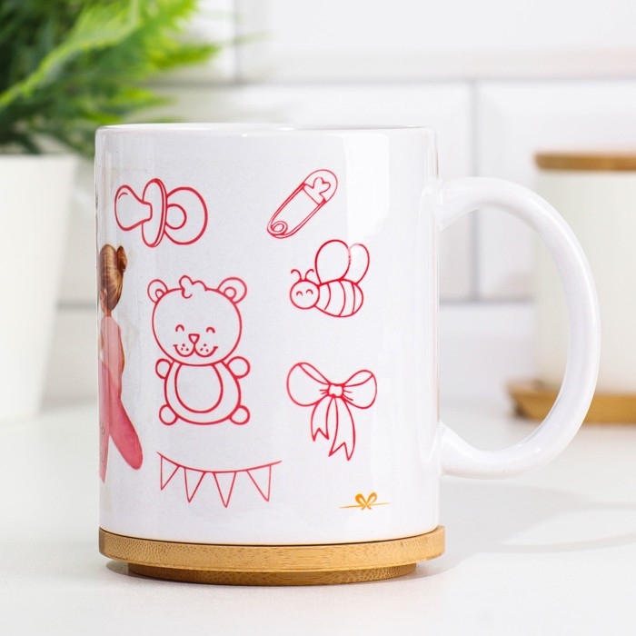 Кружка чайная керамическая "Супер мама девочки"