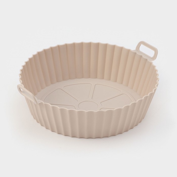 Форма для запекания в аэрогриле Доляна, силикон, d=21,5 см, цвет бежевый Форма для запекания в аэрогриле Доляна, силикон, d=21,5 см, цвет бежевый