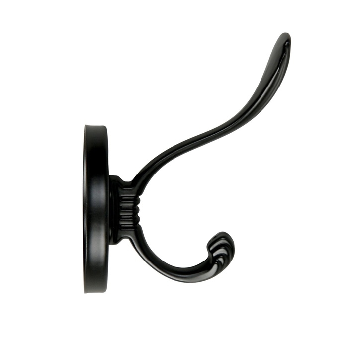 Крючок мебельный CAPPIO VINTAGE, двухрожковый, цвет черный, 4 шт.