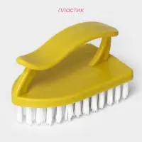 Щётка утюжок для уборки Доляна, с ручкой, пластик, хозяйственная, 10&times;6&times;5.5 см, МИКС