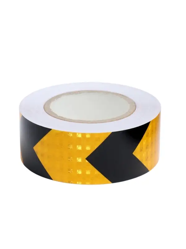 Светоотражающая лента, самоклеящаяся, желто-черная, 5 см &times; 25 м