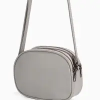 Сумка женская кросс-боди на молнии, 19&times;7&times;15 см, со стёжкой, серая
