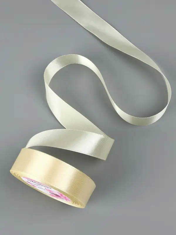 Лента атласная, 25 мм, 23&plusmn;1 м, светло-бежевая №64