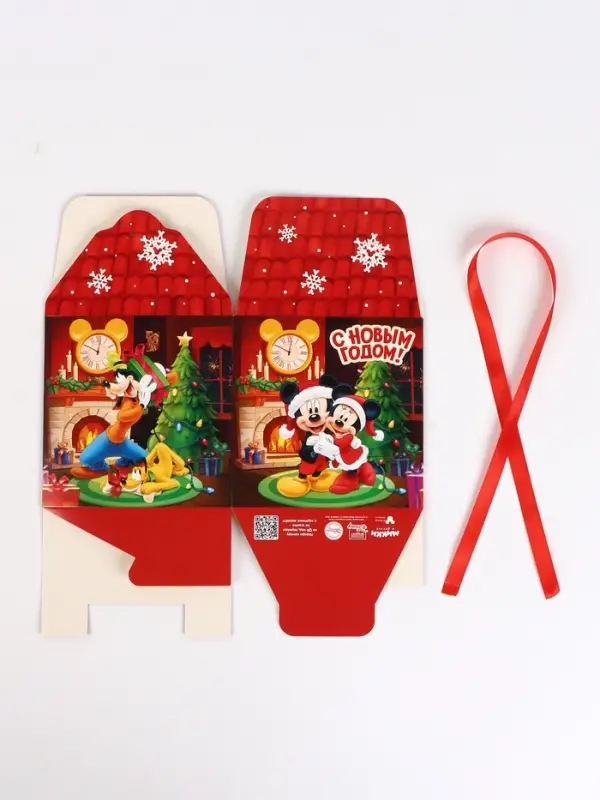 Коробка складная Коробка складная "Уютный Новый год ", Микки Маус , 12 х 12 х 12 см