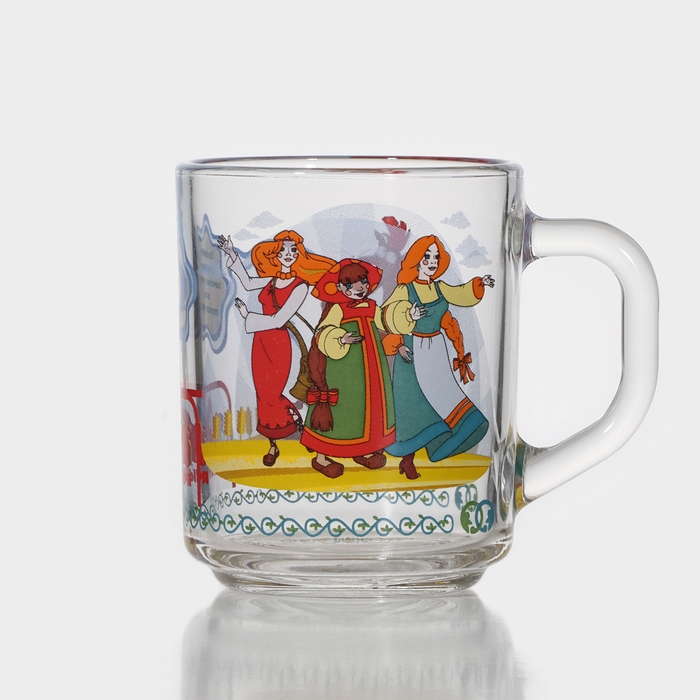 Набор детской стеклянной посуды «Три богатыря. Царевны», 3 предмета: тарелка d=19,7 см, салатник d=13 см, кружка 300 мл Набор детской стеклянной посуды «Три богатыря. Царевны», 3 предмета: тарелка d=19,7 см, салатник d=13 см, кружка 300 мл