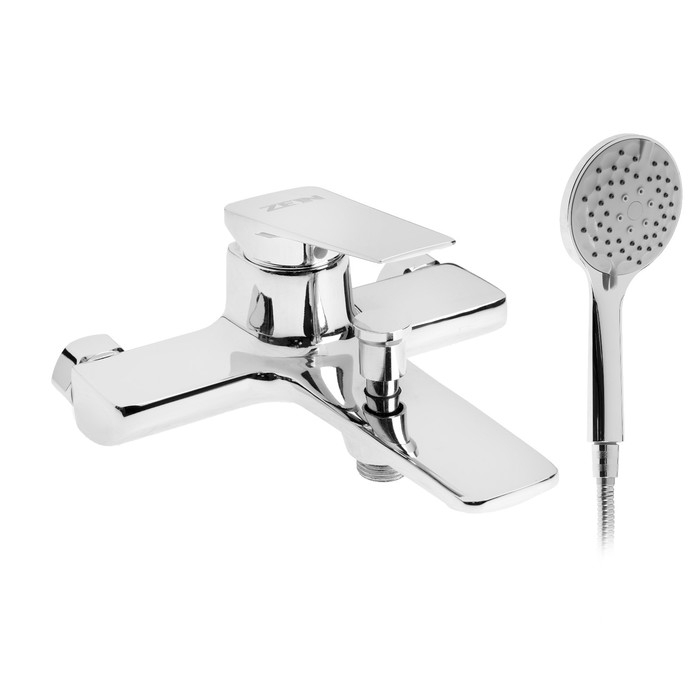 Смеситель для ванны ZEIN Z3889, однорычажный, лейка 3 режима, шланг, держатель, хром Смеситель для ванны ZEIN Z3889, однорычажный, лейка 3 режима, шланг, держатель, хром