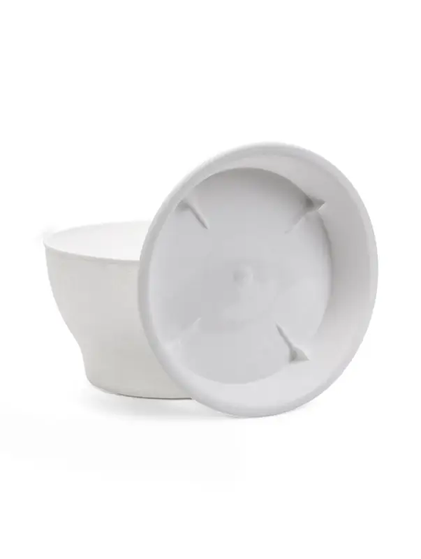 Горшок для цветов с поддоном 0,8 л d14 см h8 см  Горшок для цветов с поддоном 0,8 л d14 см h8 см "Фиалочка" белый