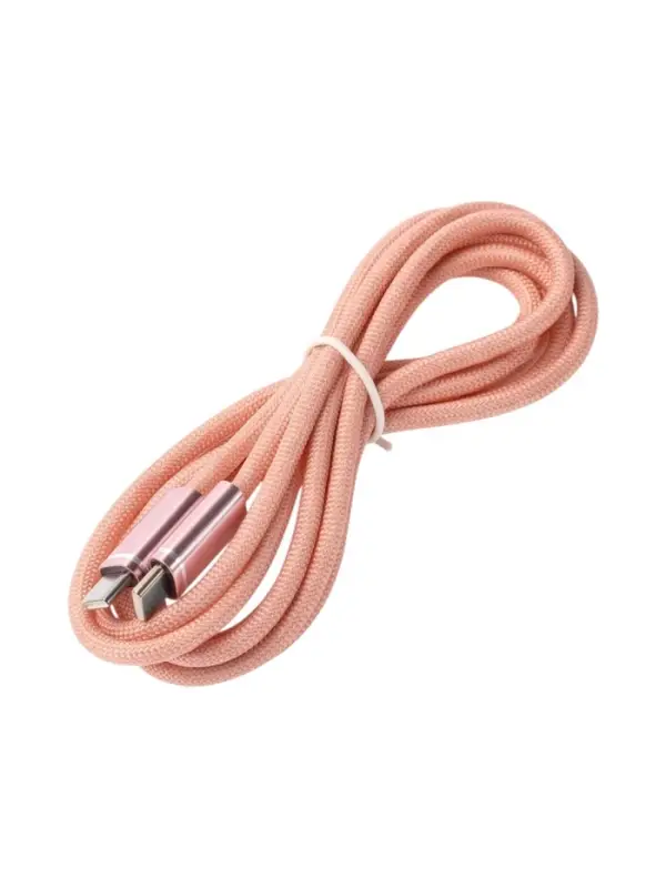 Кабель Type-C-Type-C, 3 А, 1.8 м, TPE, розовый