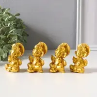 Сувенир полистоун "Ганеша" набор 4 шт золото 3,5х4,4х6,2 см
