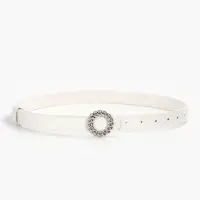 Ремень женский, 2.3&times;107 см, декоративная металлическая пряжка, белый