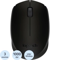 Мышь компьютерная Logitech беспров.B170 black USB,1000dpi 3but (910-004659)