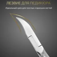 Кусачки педикюрные &laquo;Премиум&raquo;, с фиксатором, усиленные, 13.8 см, длина лезвия-19 мм