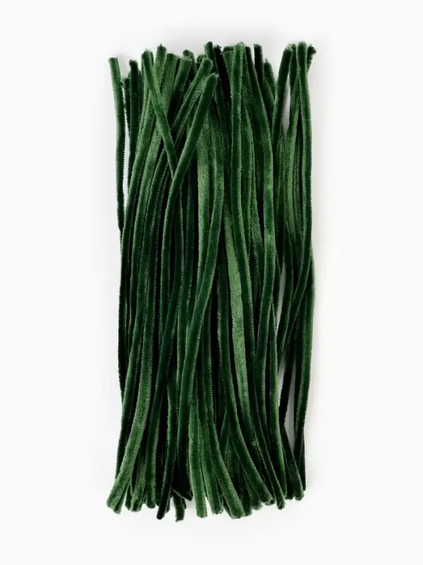 Синельная проволока, набор 100 шт, размер 1 шт 30х0,8 см, цвет зелёный Синельная проволока, набор 100 шт, размер 1 шт 30х0,8 см, цвет зелёный