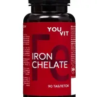 Железа хелат YOUVIT, 90 таблеток по 20 мг