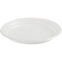 Тарелка одноразовая Комус d 210мм, белая, ПП, 50шт/уп
