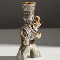 Фигурка-подсвечник на 1 свечу зеркальные вставки &laquo;Индийский слон на камне&raquo;, 12.5&times;6.5&times;3 см
