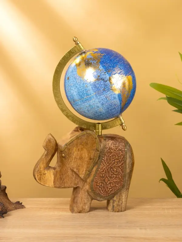Глобус сувенирный, 17×12.5×31.5 см, подставка дерево