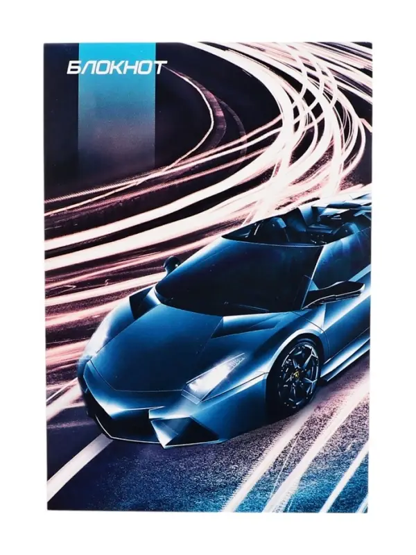 Блокнот А6, 24 листа в клетку на скрепке &laquo;Тачки&raquo;, обложка мелованный картон, МИКС