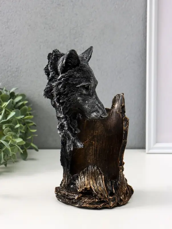 Подставка под бутылку &laquo;Волк&raquo;, 25&times;17&times;13 см, под сталь