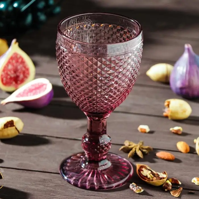 Бокал из стекла Magistro &laquo;Вилеро&raquo;, 280 мл, 8&times;16,5 см, цвет розовый