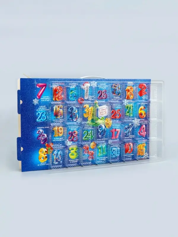 Подарочная новогодняя коробка &laquo;Мерцающий&raquo;, Календарь 47.7&times;3.9&times;32 см