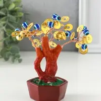 Бонсай декоративный &laquo;Денежное дерево&raquo;, 16 глазок, 32 монеты, 16&times;6.7&times;5.2 см