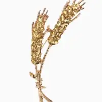 Брошь &laquo;Колосья&raquo; пшеницы, цвет жёлтый в золоте