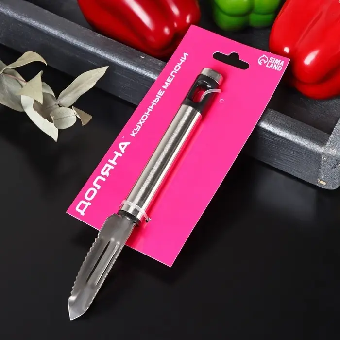 Овощечистка Доляна Fargo, 20×2×2 см, нержавеющая сталь, цвет серебристый Овощечистка Доляна Fargo, 20×2×2 см, нержавеющая сталь, цвет серебристый