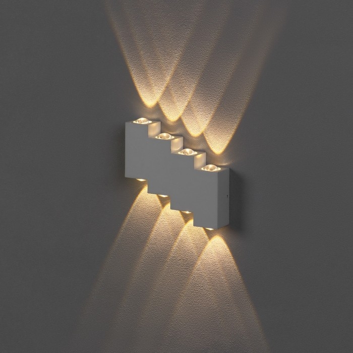 Светильник фасадный «Луч», FSD-012, 8 Вт, 3000К, 4 луча, IP65, 220 В, металл, белый