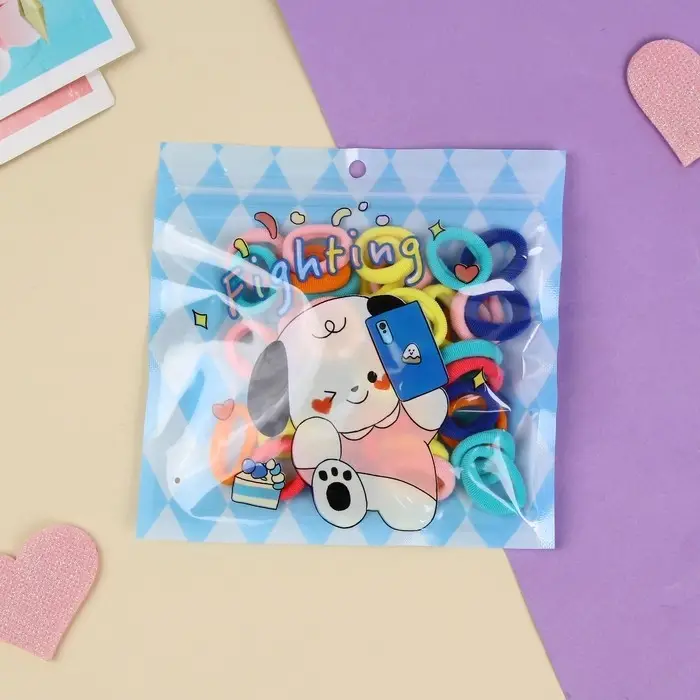 Резинка для волос  Резинка для волос "Хорошие пожелания" (набор 50 шт) пёсик, 2 см, микс