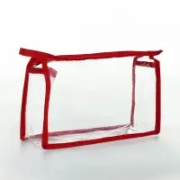 Косметичка на молнии, цвет красный/прозрачный