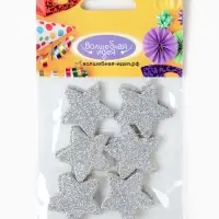 Декор "Звезды" на клеевой основе, серебро 3 см (набор 12 шт) Декор "Звезды" на клеевой основе, серебро 3 см (набор 12 шт)