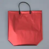 Пакет подарочный ПВХ, вишневый, пластикова ручка, 32&times;28&times;11 см
