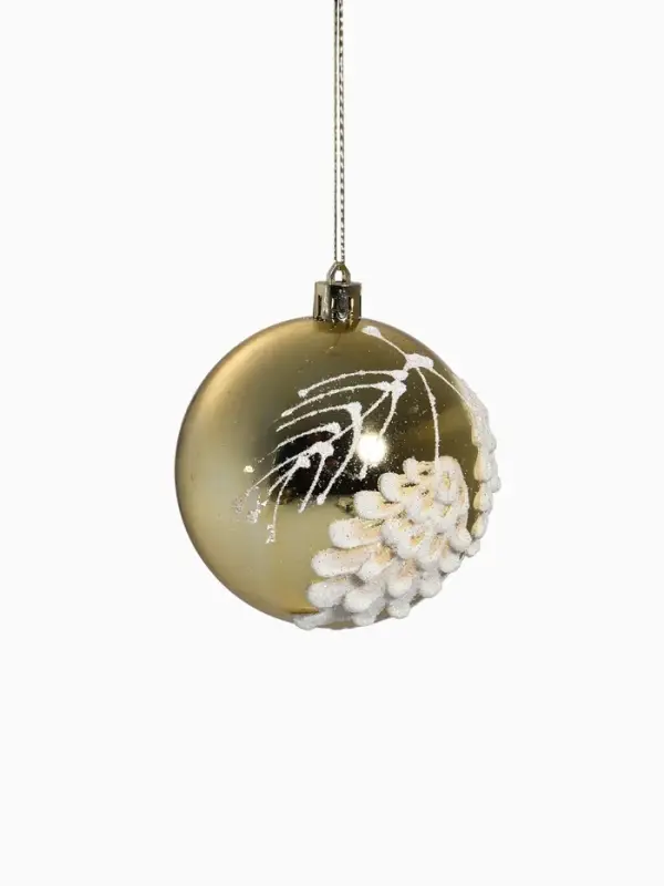 Набор шаров пластик d-8 см, 6 шт Набор шаров пластик d-8 см, 6 шт "Ловель" золото