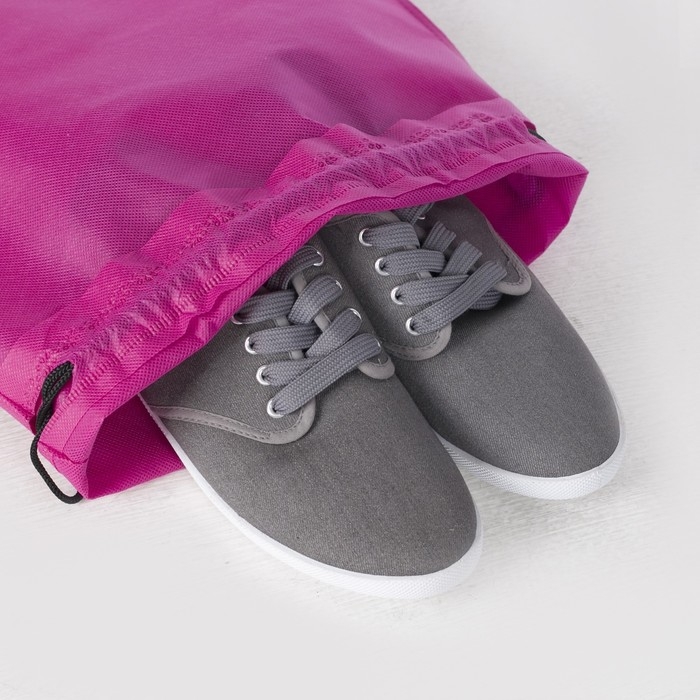 Мешок для обуви на шнурке, цвет розовый Мешок для обуви на шнурке, цвет розовый