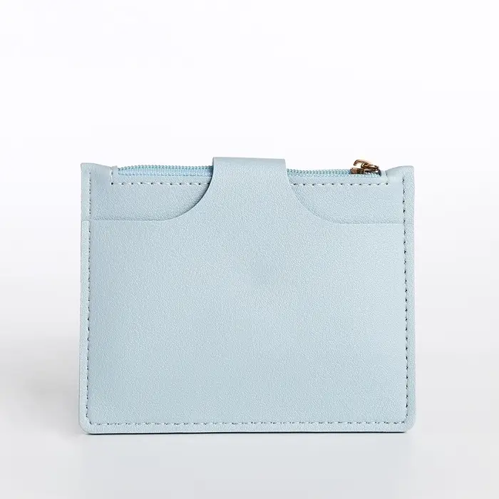 Картхолдер с монетницей на молнии, цвет голубой