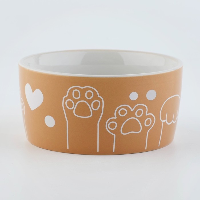 Миска керамическая «Лапки», 200 мл, для кошек и собак Миска керамическая «Лапки», 200 мл, для кошек и собак