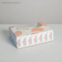 Коробка для эклеров, кондитерская упаковка, 5 вкладышей, With Love, 25.2&times;15&times;7 см