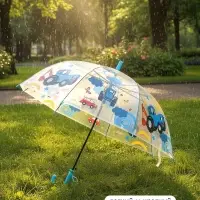 Зонт детский прозрачный купол &laquo;Синий трактор&raquo; d=76 см