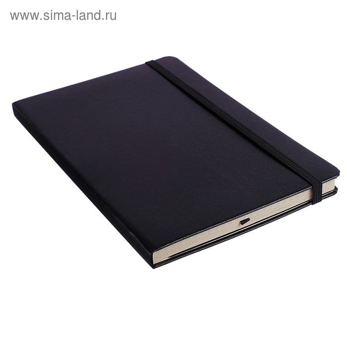 Бизнес-блокнот А5, 100 листов Megapolis Journal, искусственная кожа, тонированный блок, на резинке, чёрный Бизнес-блокнот А5, 100 листов Megapolis Journal, искусственная кожа, тонированный блок, на резинке, чёрный