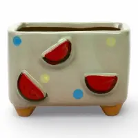 Декоративный горшок для цветов &laquo;Арбуз&raquo;, 10.5&times;7.5&times;8 см, керамический, Greengo