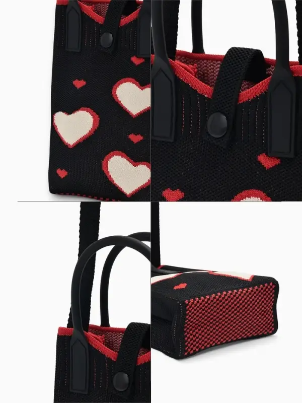 Сумка подр Сердца, 12*4*17, отд на кнопке, дл ремень, черный Сумка подр Сердца, 12*4*17, отд на кнопке, дл ремень, черный