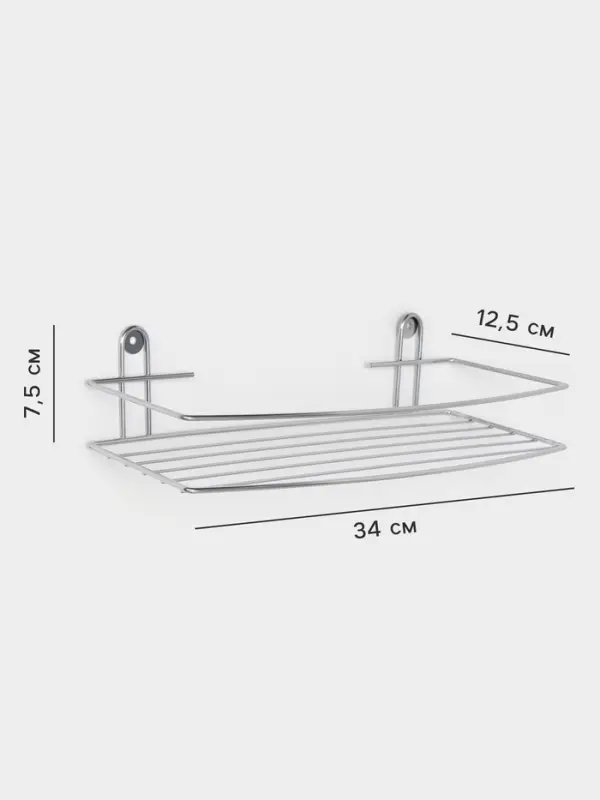 Полка для ванной прямая, 34&times;11.5&times;4.5 см, хром