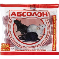 Средство от грызунов Абсолон брикеты парафинированные 100г АЛБПП100