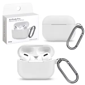 Чехол для AirPods Pro White с карабином #1