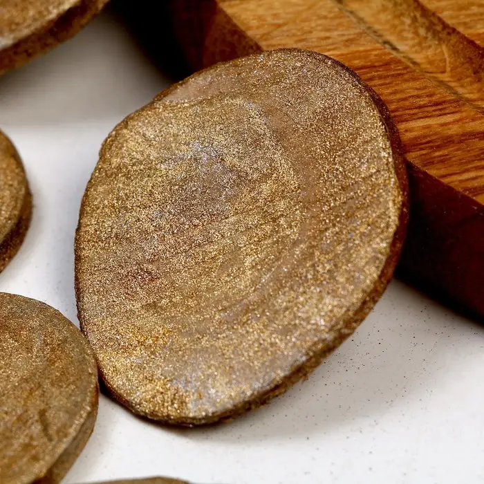 Декор из дерева «Спилы» золото, набор 55 г, размер от 2 до 10 см