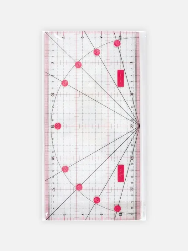 Линейка для квилтинга и пэчворка, с транспортиром, 30&times;15 см, розовая